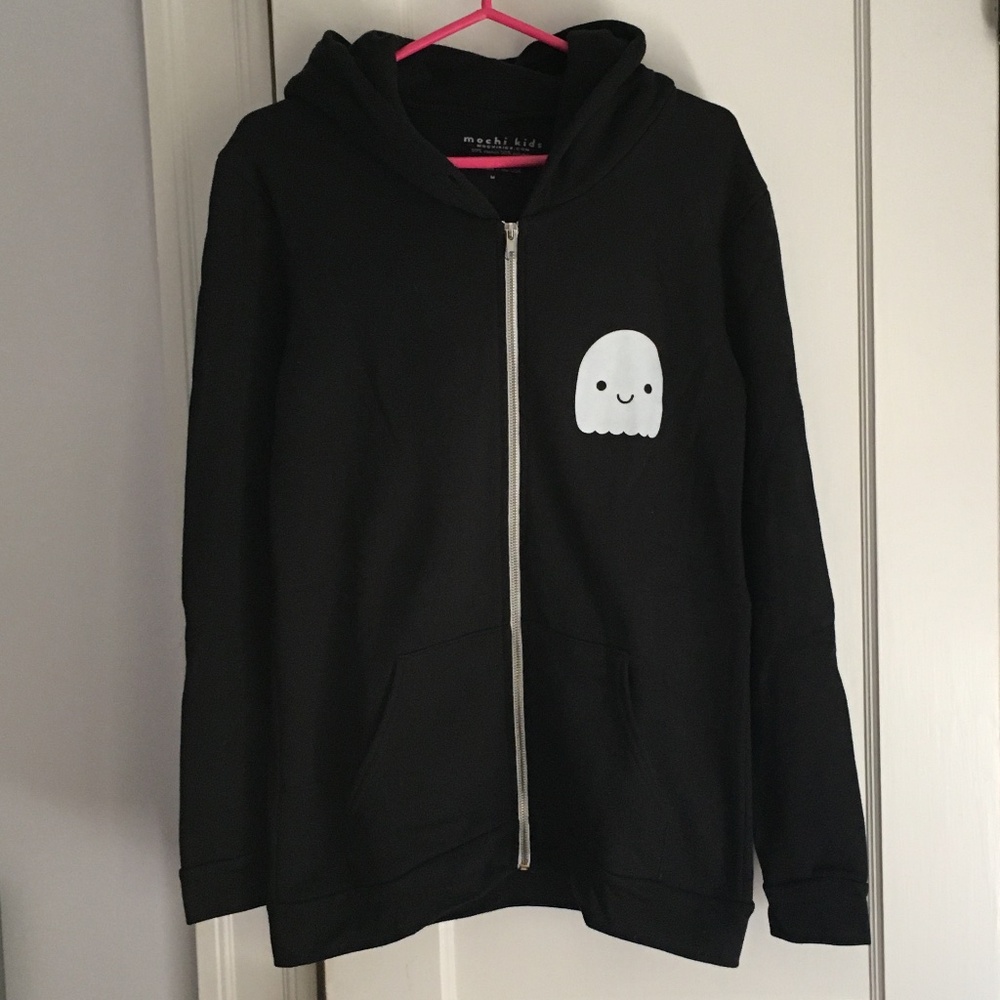 Mochi Kids Kawaii Ghost Zip Hoodie